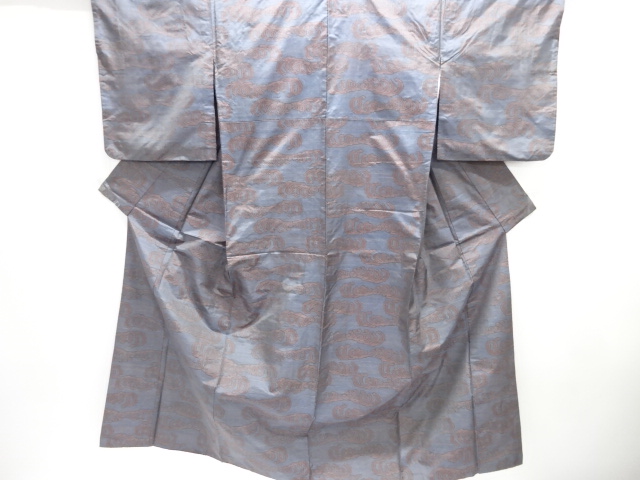 JAPANESE KIMONO / SILK / DORO OSHIMA TSUMUGI / WOVEN ABSTRACT KIKU